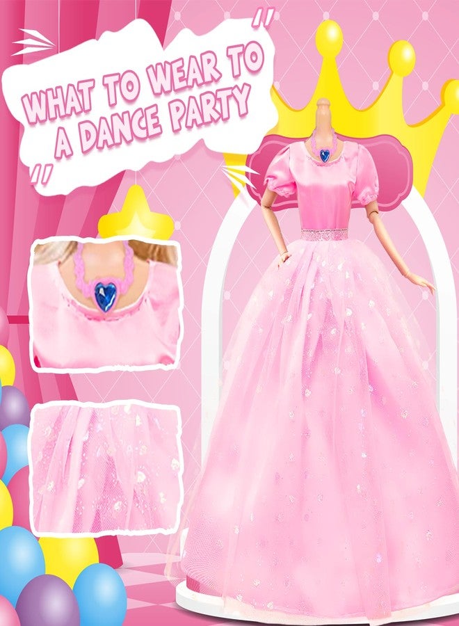 Ecore Fun 99 Pcs Doll Clothes Outfits and Accessories- 5 Princess/ Wedding Gowns 12 Fashion Dresses 2 Leisure Outfits 2 Bikini Swimsuits 10 Shoes and 57 Accessories for 11.5 inch Dolls,Girl Gift - Image 2